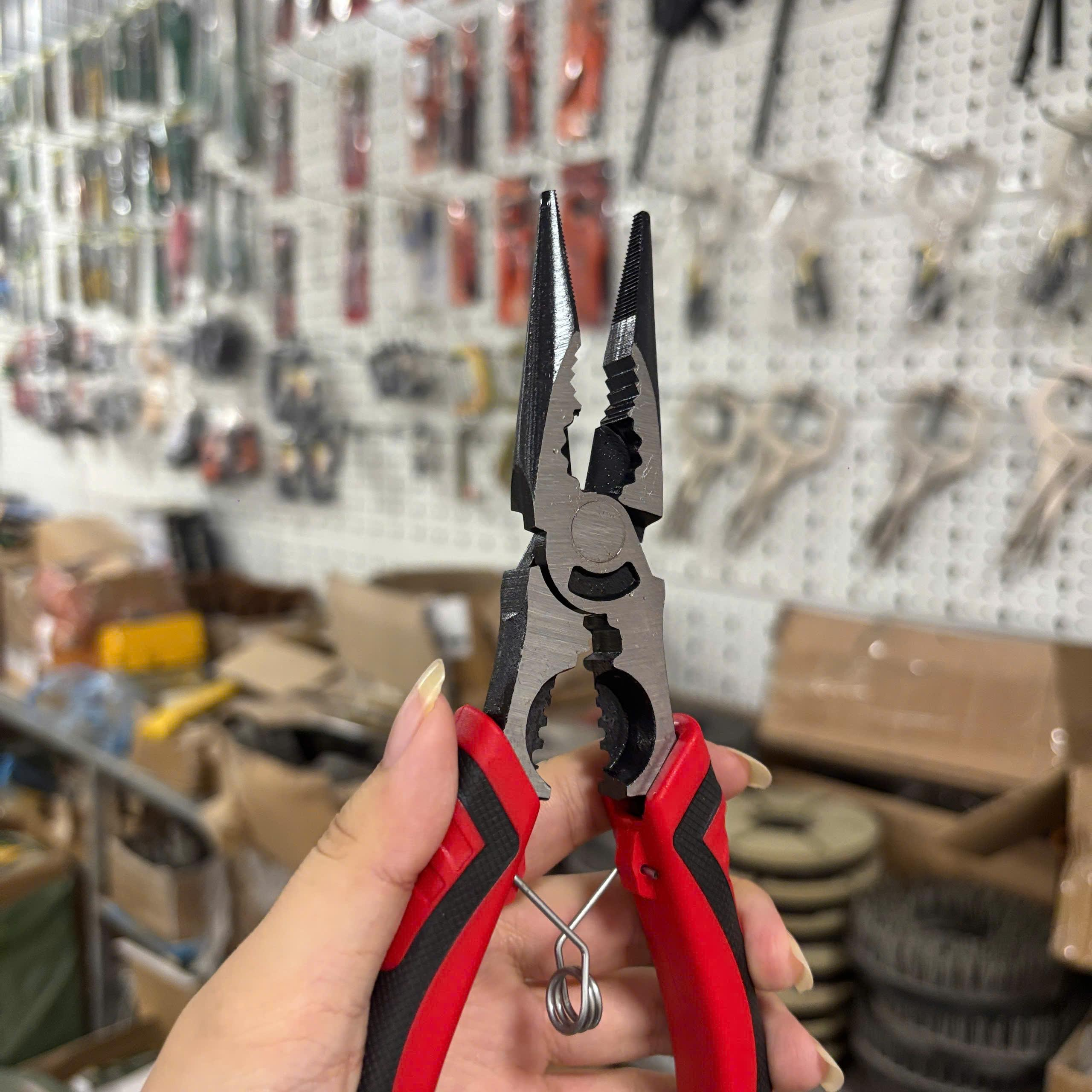 Kìm Cắt Điện 9 Trong 1 – Mỏ Nhọn, Đa Năng, Cắt – Bấm – Tuốt – Siết Dây - Ảnh 4